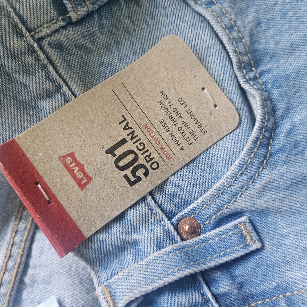 Levi's 501 Premium Original Chaps Jeans Womens 25x30 Button Fly High Rise - Picture 5 of 16